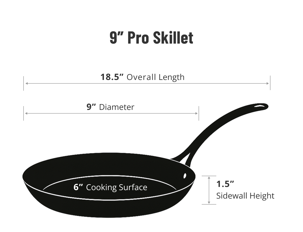 Specifications diagram 9" Pro Skillet