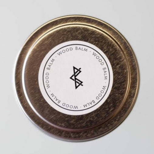 Wood balm conditioner container with the Blanc logo