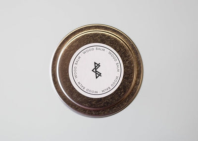 Wood balm conditioner container with the Blanc logo